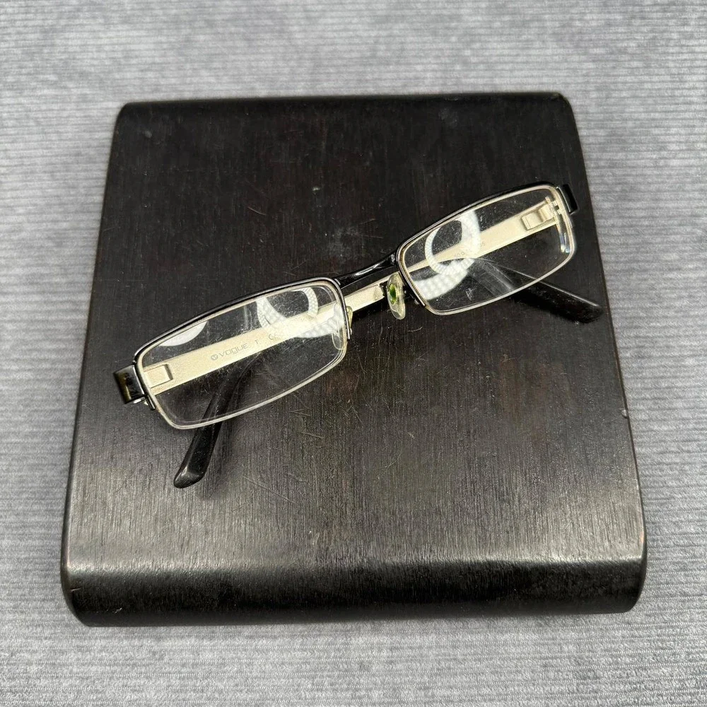 Vogue VO 3626 352 Black Silver Rectangular Y2k Eyeglasses Frames 50-18-135